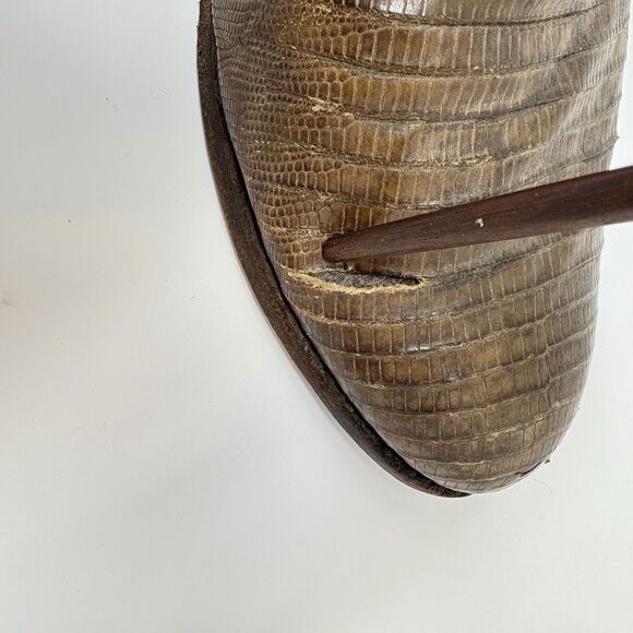 Justin Mens Size 8.5E Tan Exotic Lizard Cowboy Boots Style # 3137 Made in USA - Picture 5 of 16